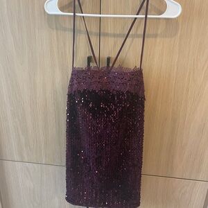 Free People Plum Sequin Dress